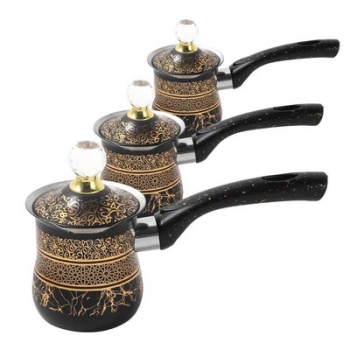 3+Pcs+Ornate+Turkish+Coffee+Warmer+Set+-Stainless+Steel+Traditional+Stovetop+Coffee+Maker-Arabic+Coffee+Pot+-Turkish+Coffeepots